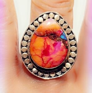 Spiny Sterling Silver Custom Made Gemstone Ring